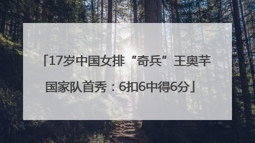 17岁中国女排“奇兵”王奥芊国家队首秀：6扣6中得6分