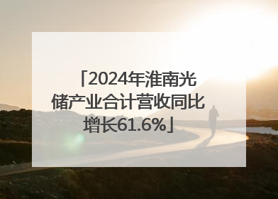 2024年淮南光储产业合计营收同比增长61.6%