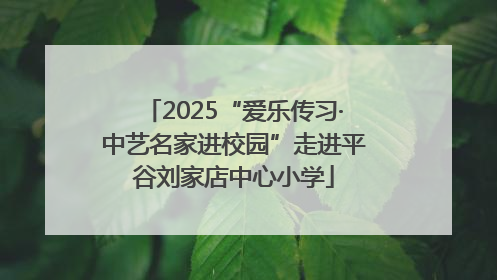 2025“爱乐传习·中艺名家进校园”走进平谷刘家店中心小学