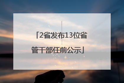 2省发布13位省管干部任前公示