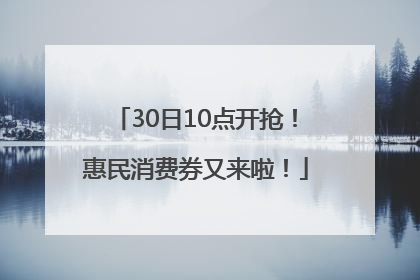 30日10点开抢！惠民消费券又来啦！