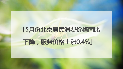 5月份北京居民消费价格同比下降，服务价格上涨0.4%