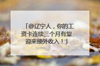 @辽宁人，你的工资卡连续三个月有望迎来额外收入！